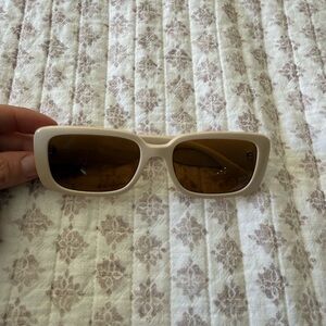 Coach Cream Rectangular Sunglasses